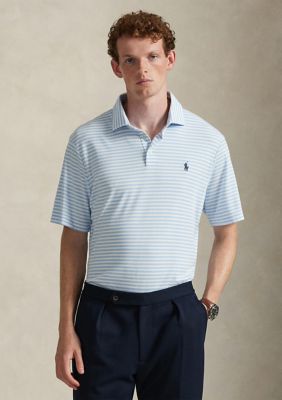 Polo Ralph Lauren Men's Classic Striped Soft Cotton Polo Shirt, Blue, Medium