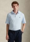 Mens Classic Striped Soft Cotton Polo Shirt