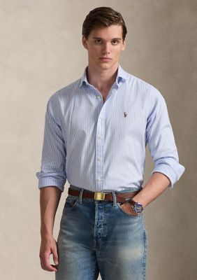 Polo Ralph Lauren Men's Classic Fit Striped Stretch Oxford Shirt, Medium