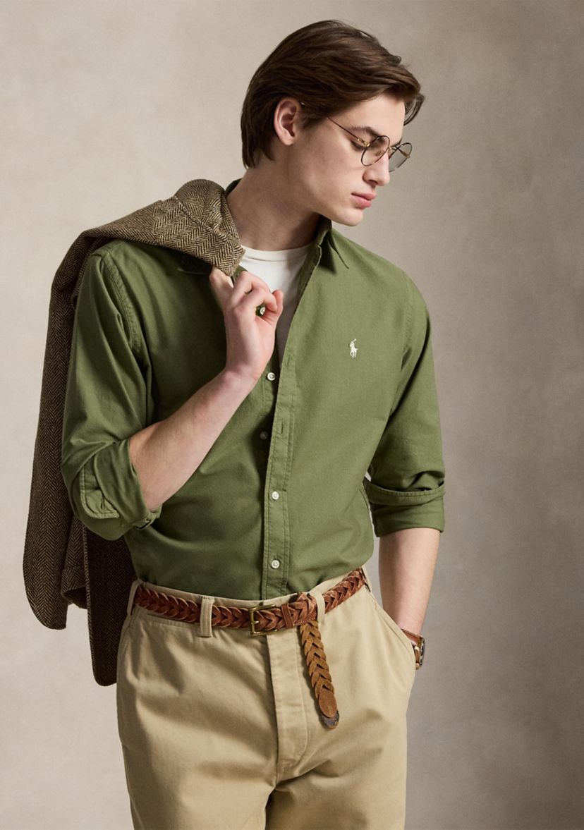 polo ralph lauren fitted dress shirts Polo Ralph Lauren Men's Classic Fit Tattersall Poplin Dress Shirt