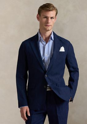 Polo Ralph Lauren Men's Polo Soft Modern Fit Linen Suit Jacket, Navy Blue, 48 Long