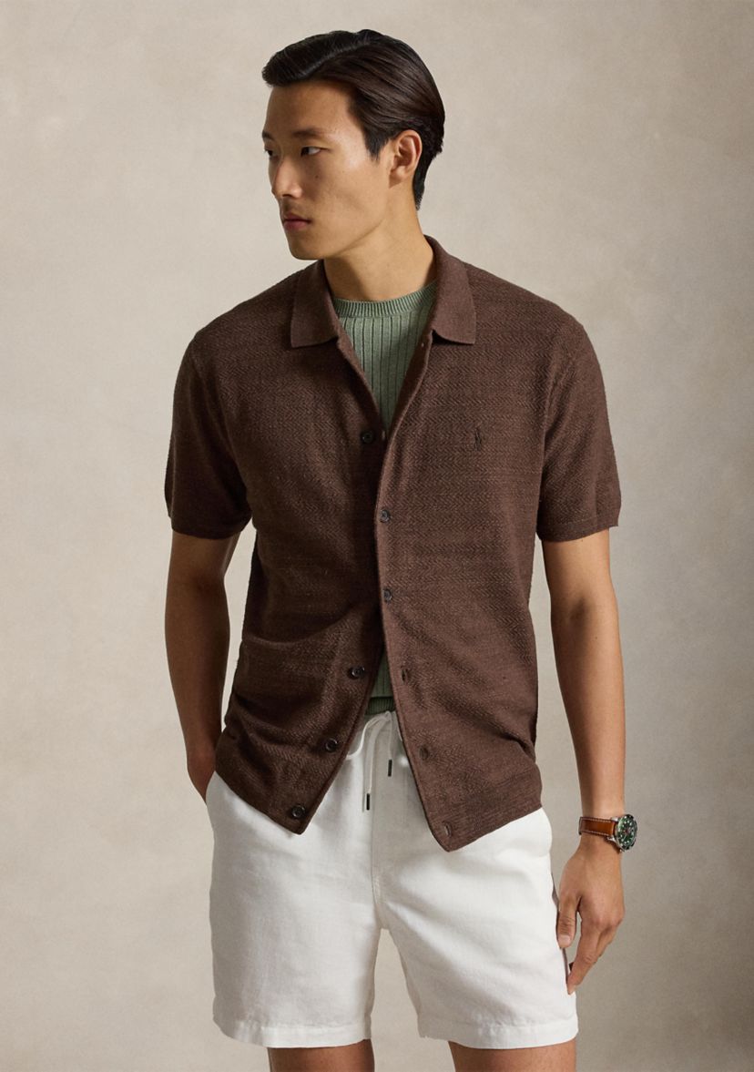 Polo Ralph Lauren Men's Cotton-Linen Short-Sleeve Cardigan | Belk