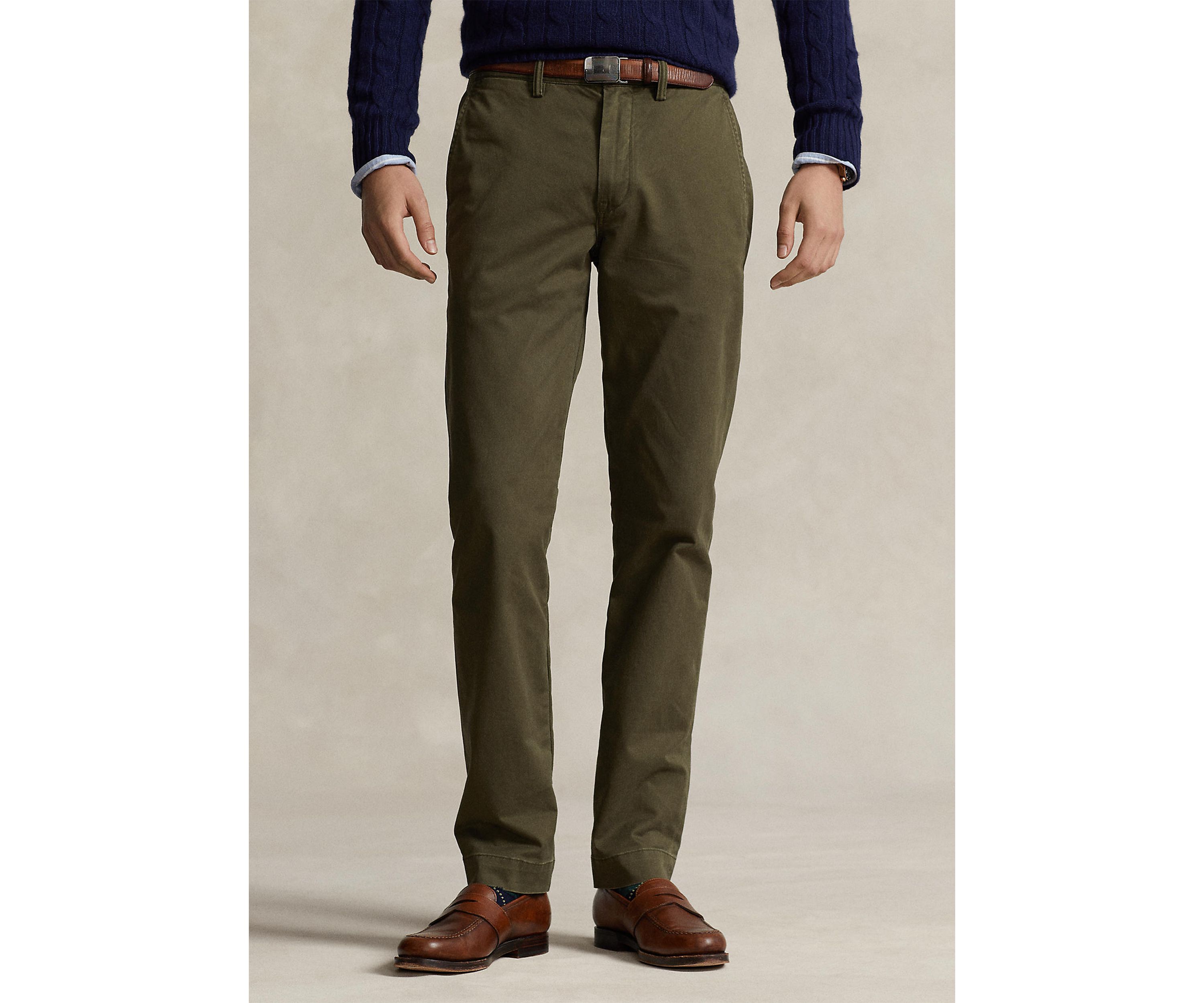 Stretch Straight Fit Washed Chino Pants
