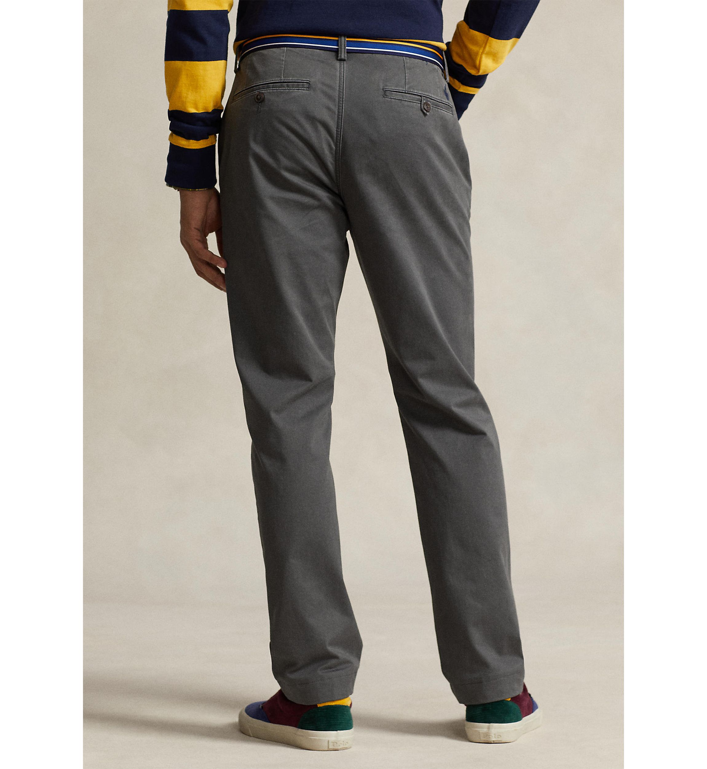 Stretch Straight Fit Washed Chino Pants
