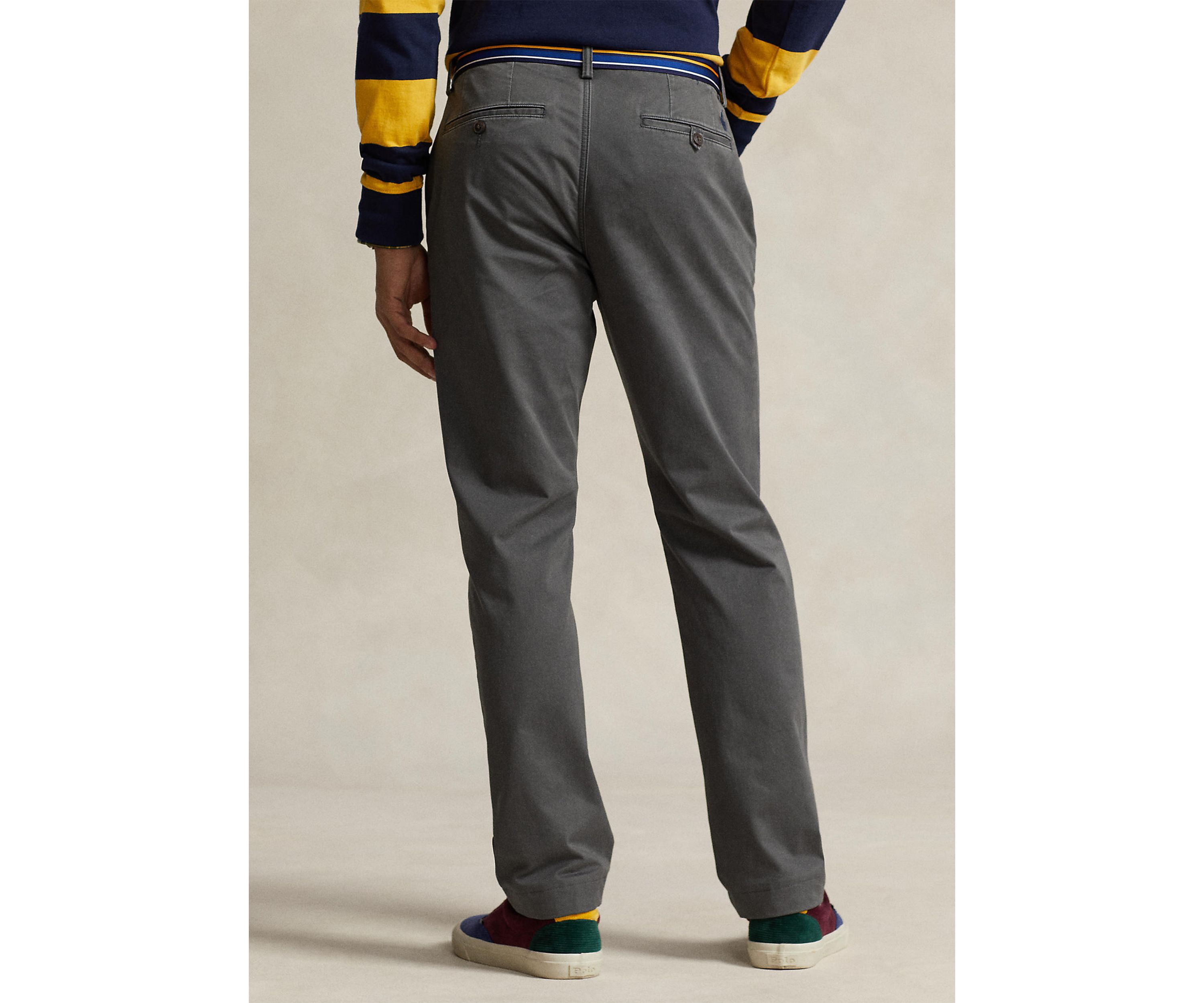 Stretch Straight Fit Washed Chino Pants