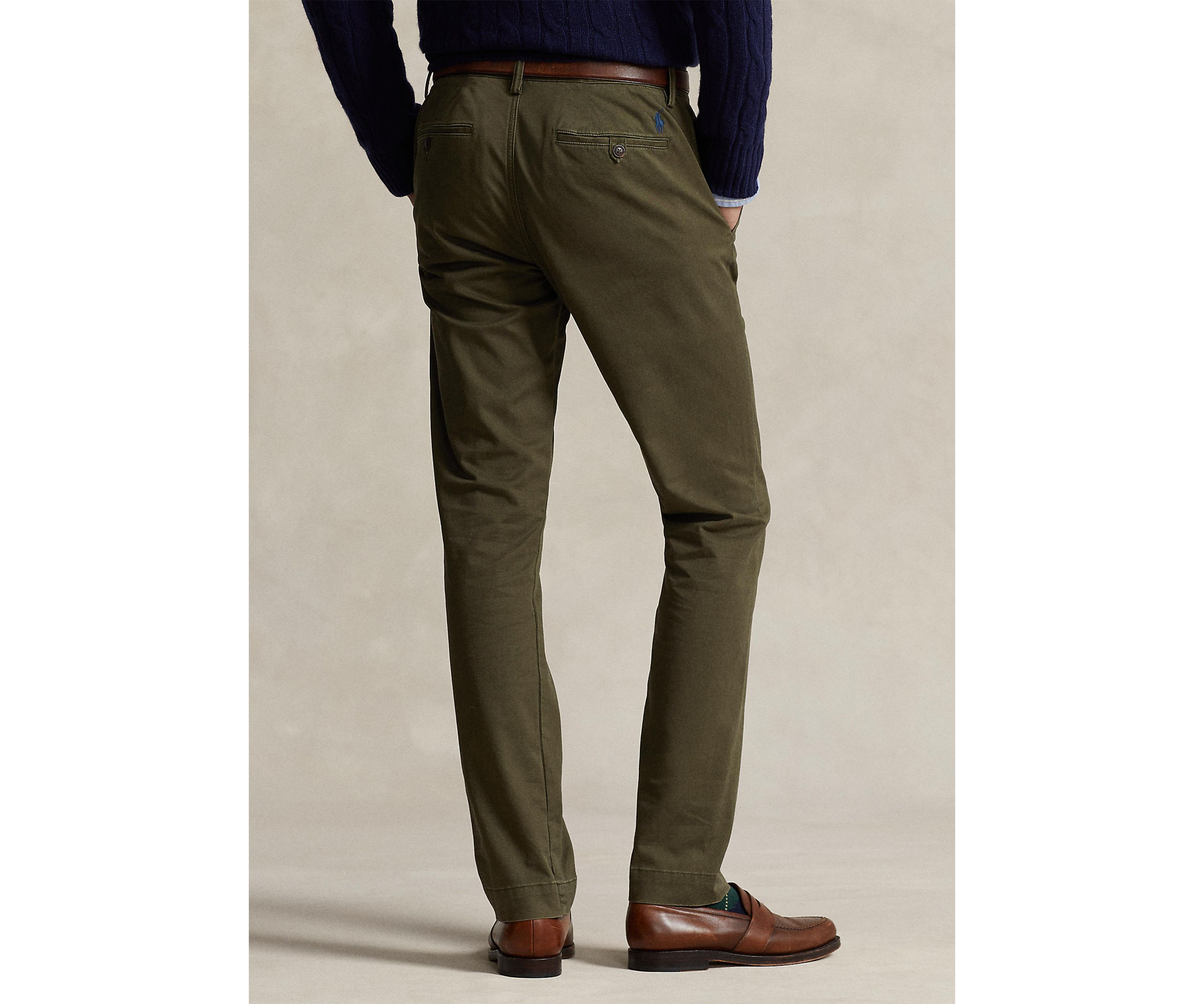 Stretch Straight Fit Washed Chino Pants