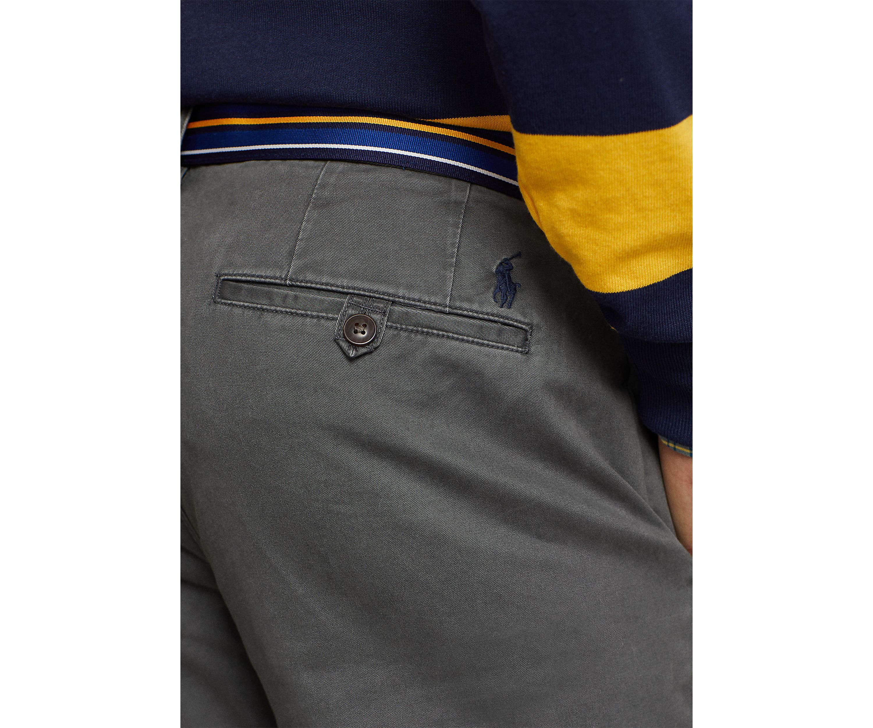 Stretch Straight Fit Washed Chino Pants
