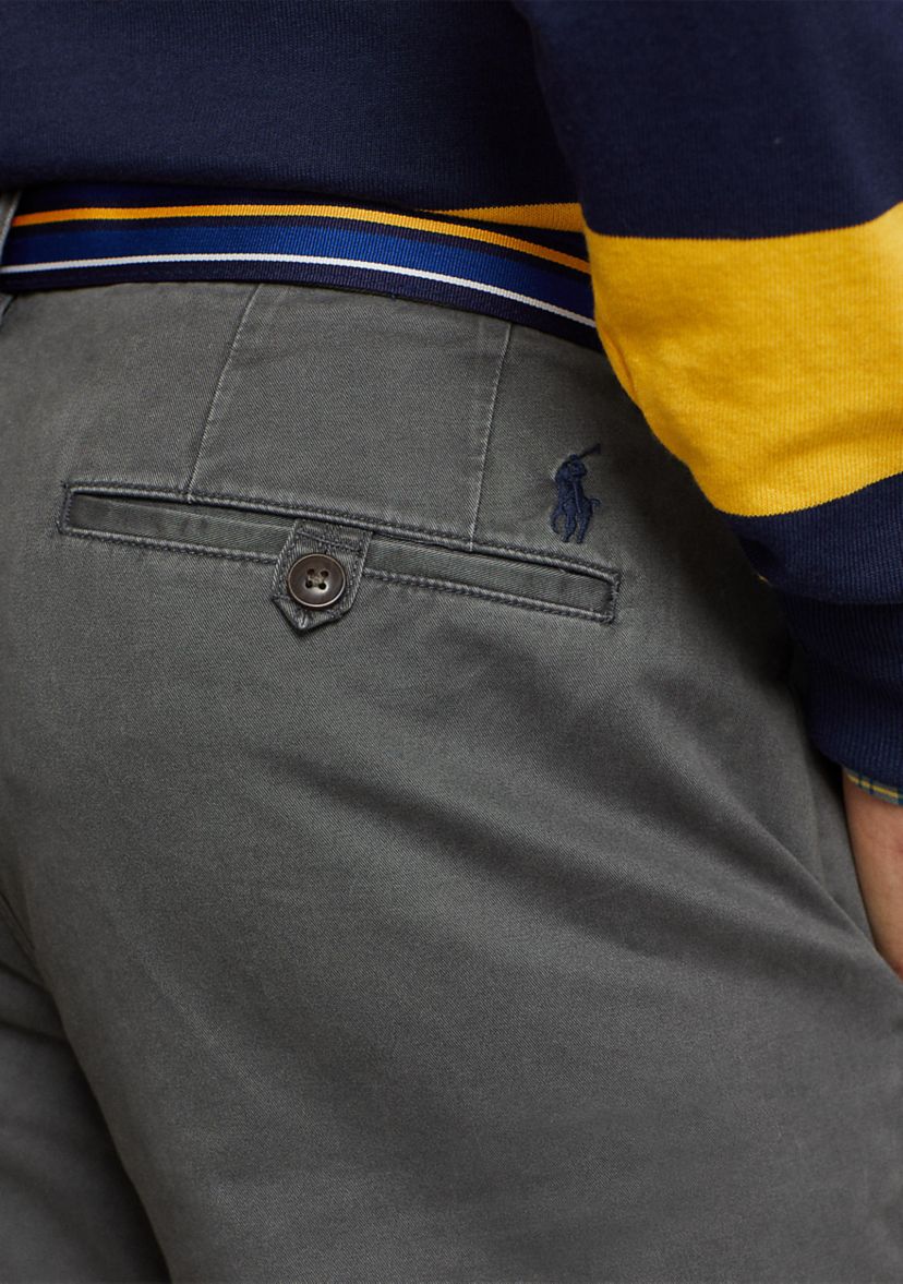 Stretch Straight Fit Washed Chino Pants