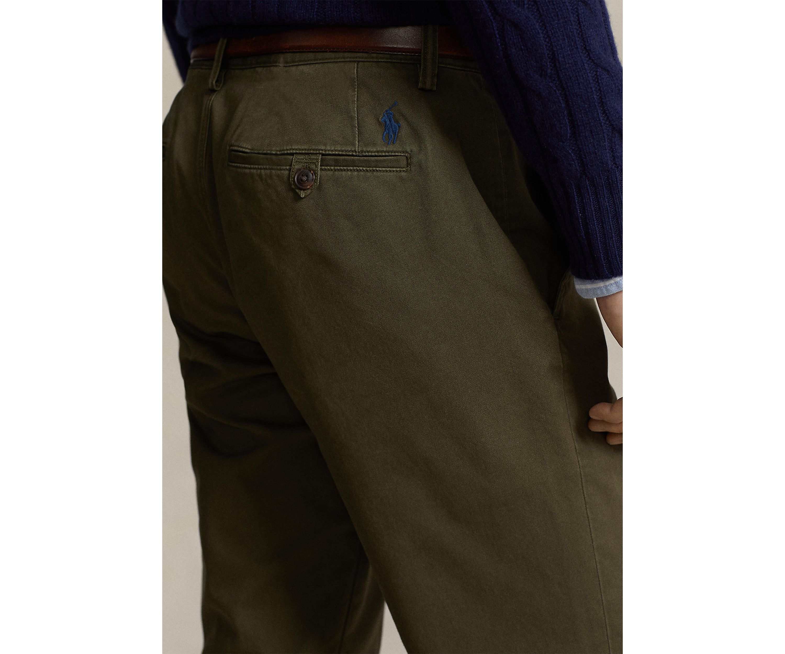 Stretch Straight Fit Washed Chino Pants