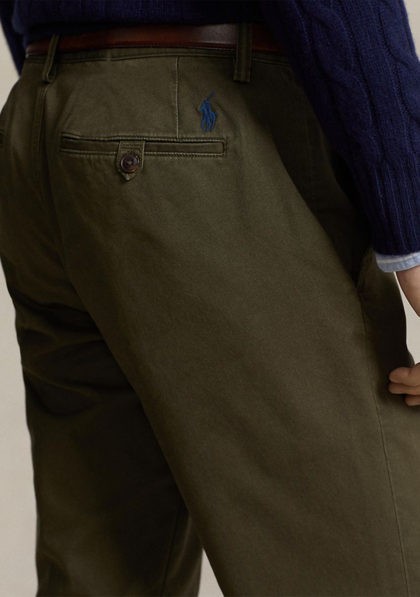 Stretch Straight Fit Washed Chino Pants