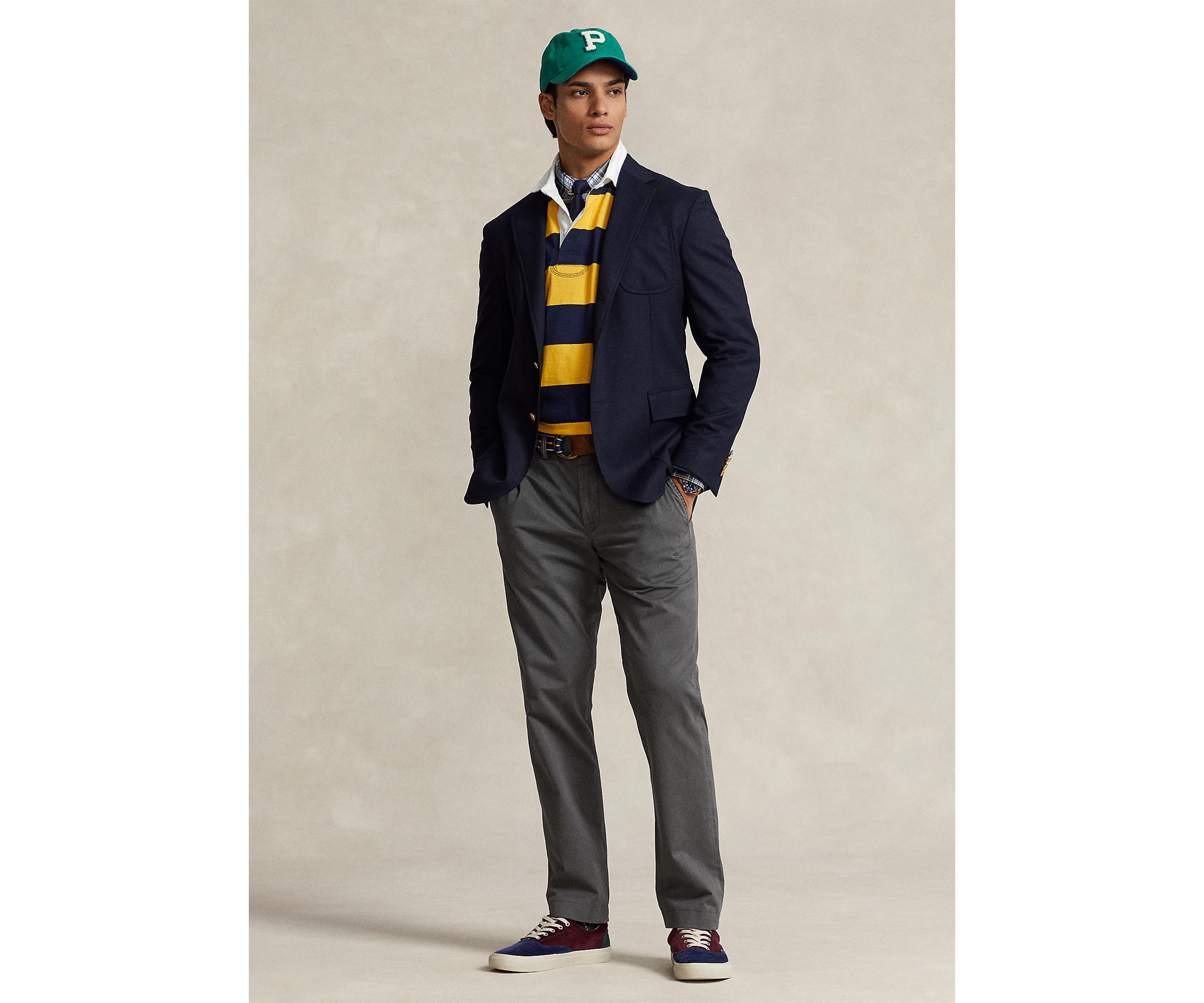 Stretch Straight Fit Washed Chino Pants