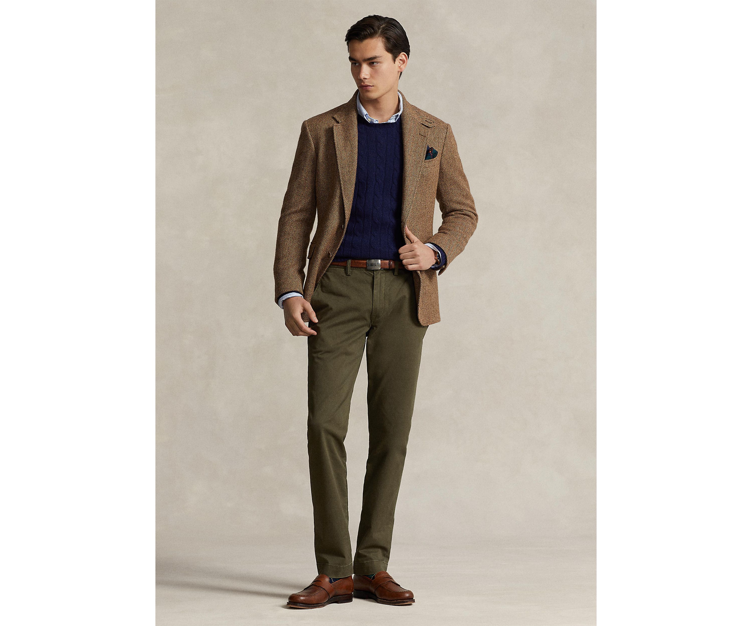 Stretch Straight Fit Washed Chino Pants