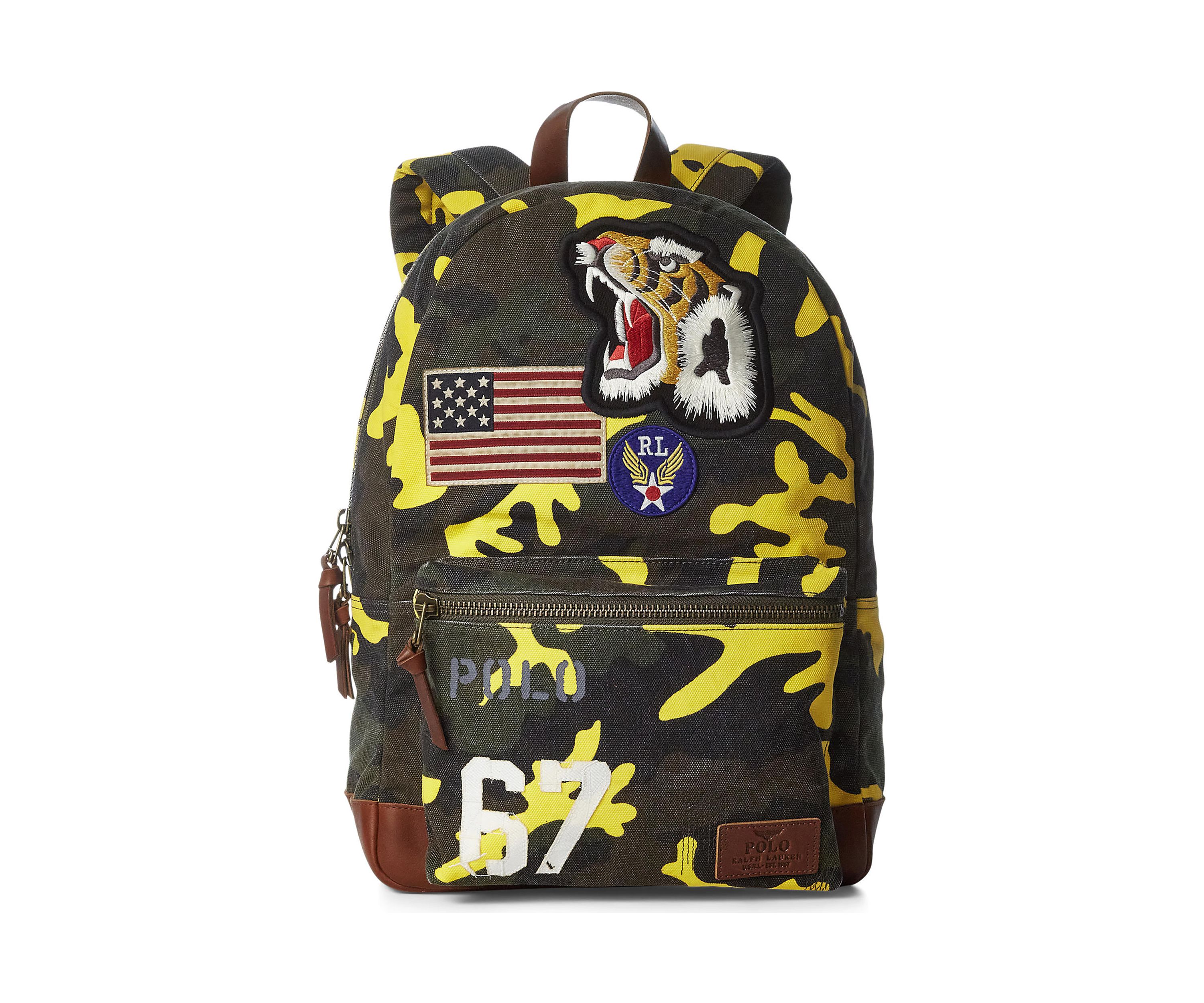 Tiger-Patch Camo Canvas Backpack