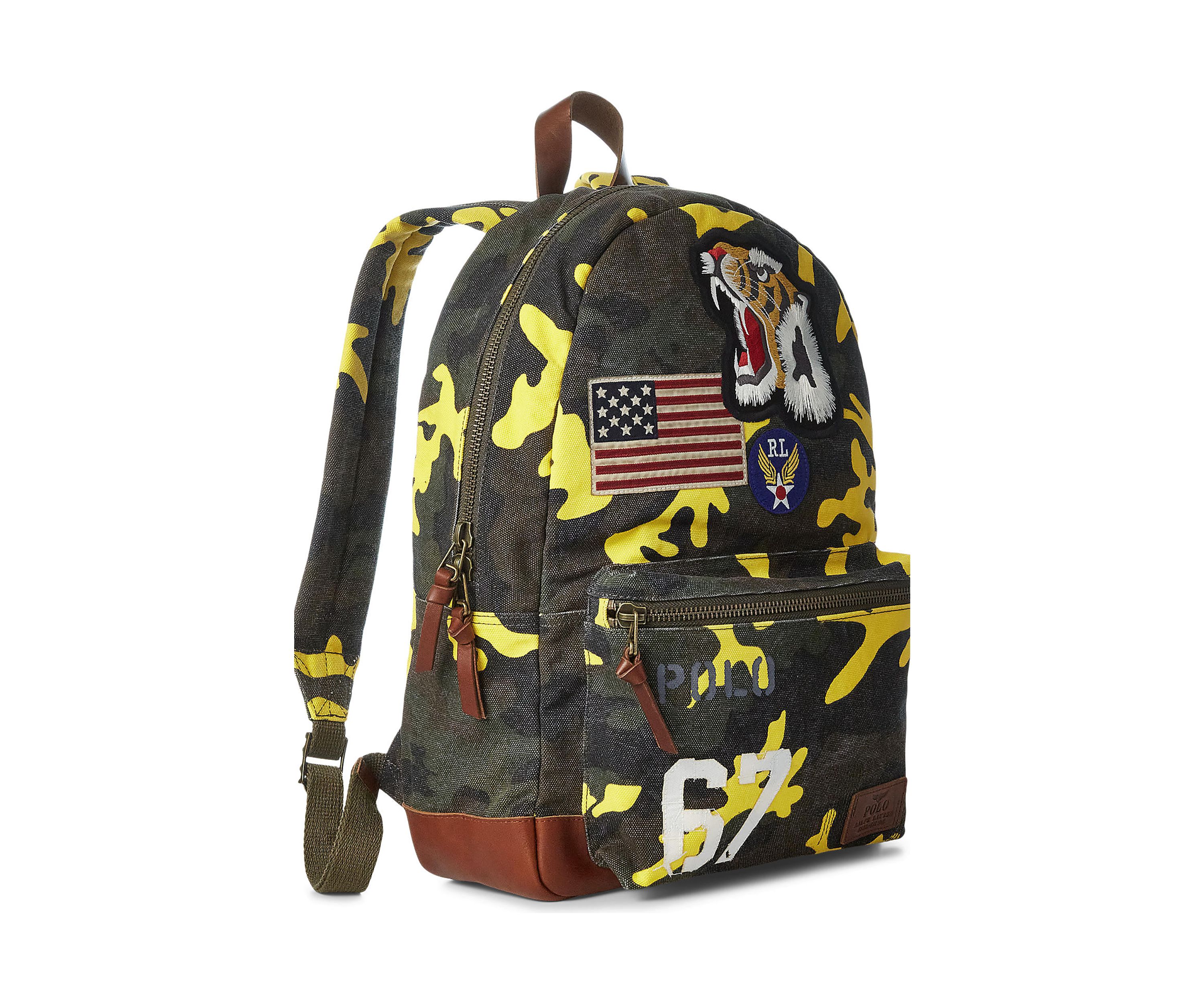 Tiger-Patch Camo Canvas Backpack