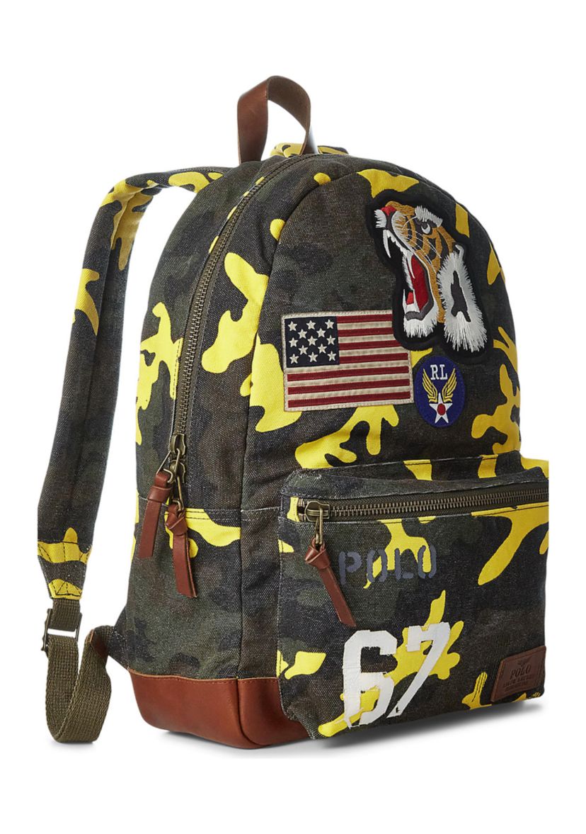 Tiger-Patch Camo Canvas Backpack