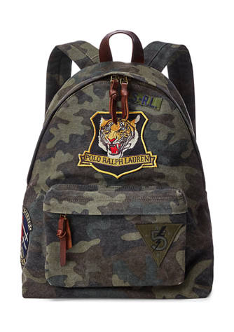 crowd Home country Throat Polo Ralph Lauren Tiger Patch Camo Canvas Backpack | belk