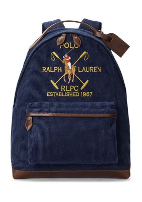 Polo Ralph Lauren Crest Leather Trim Corduroy Backpack | belk