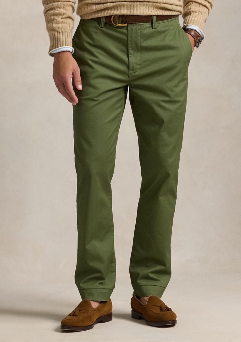 Stretch Straight Fit Washed Chino Pants 