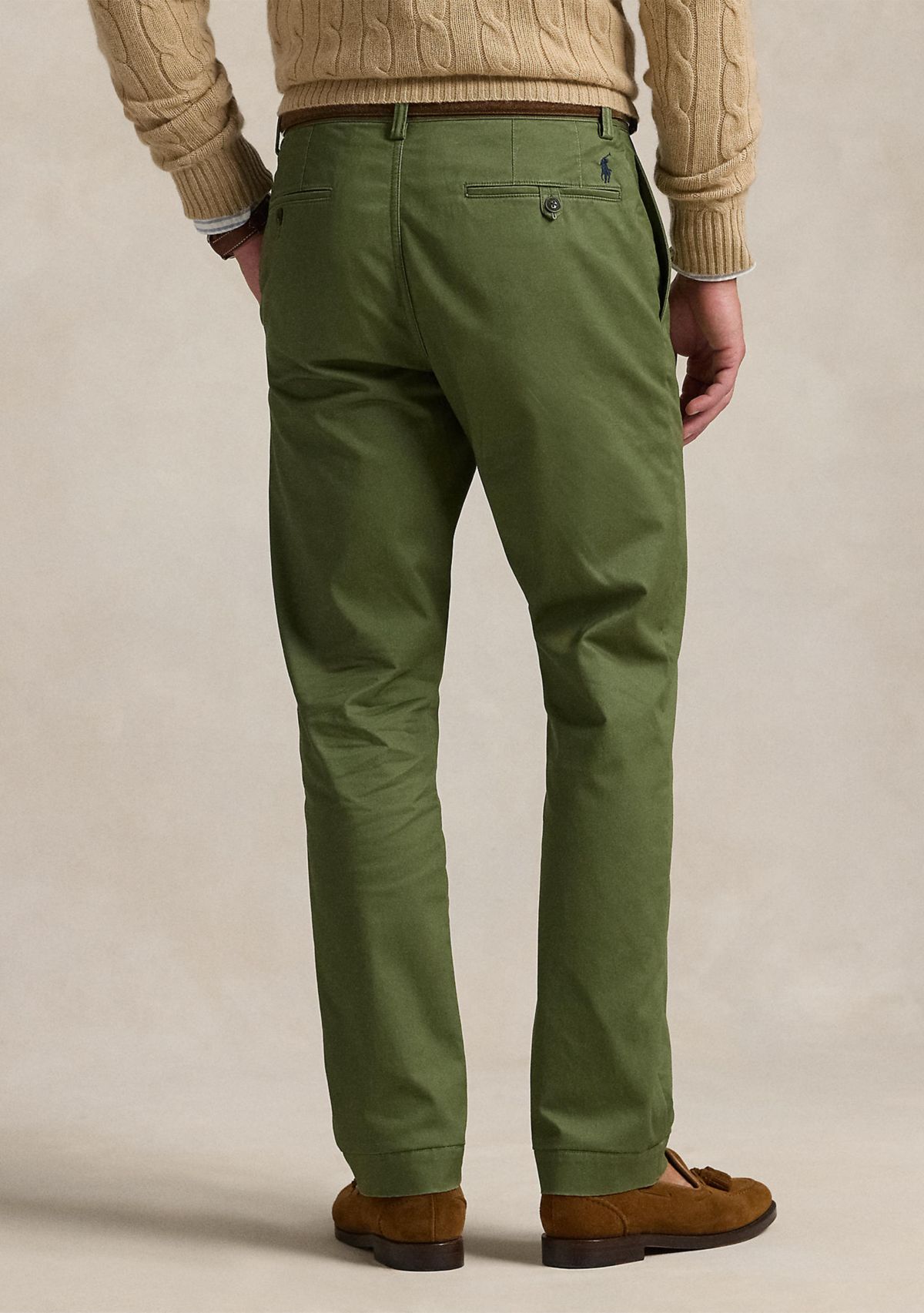 Stretch Straight Fit Washed Chino Pants 