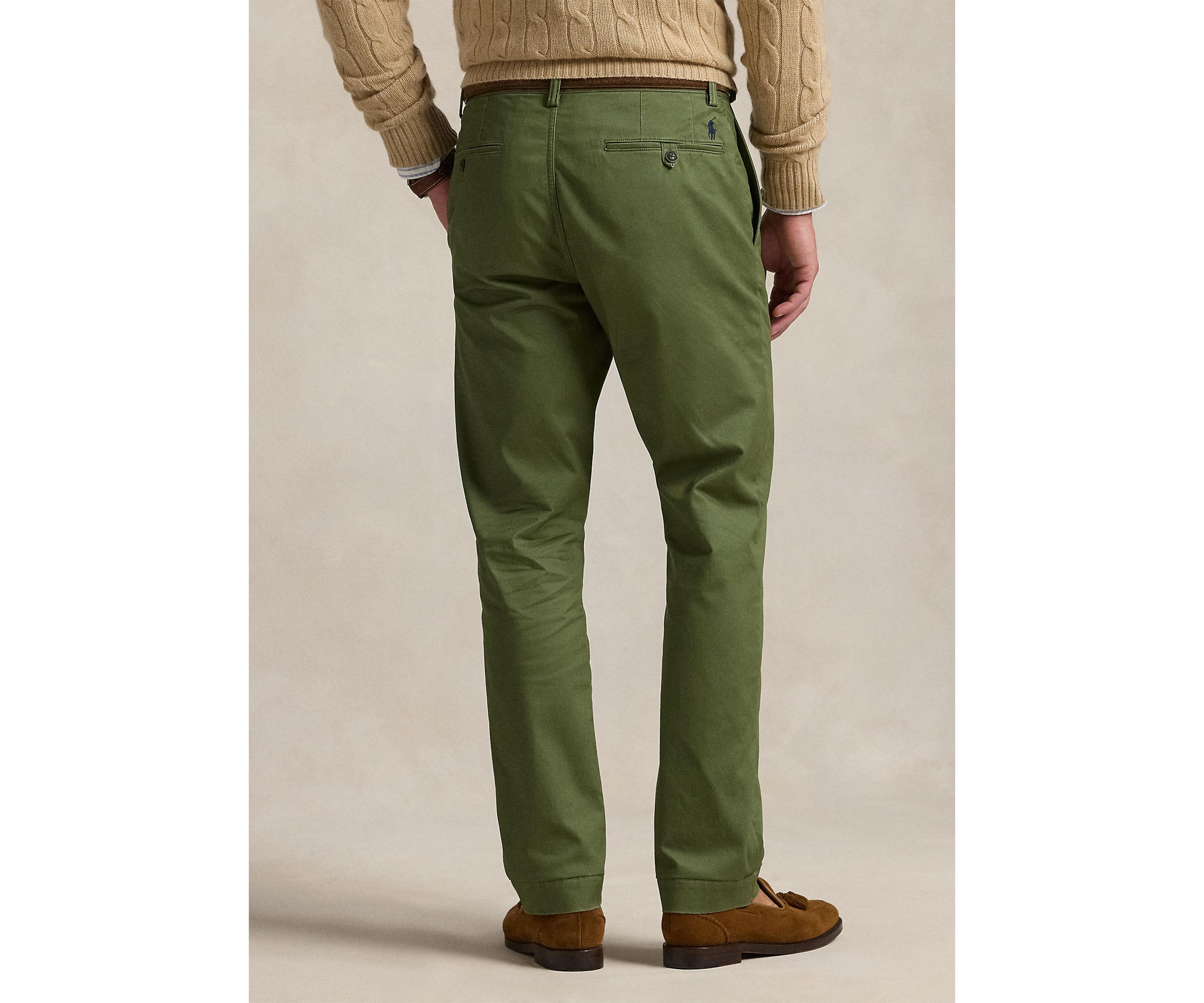 Stretch Straight Fit Washed Chino Pants 