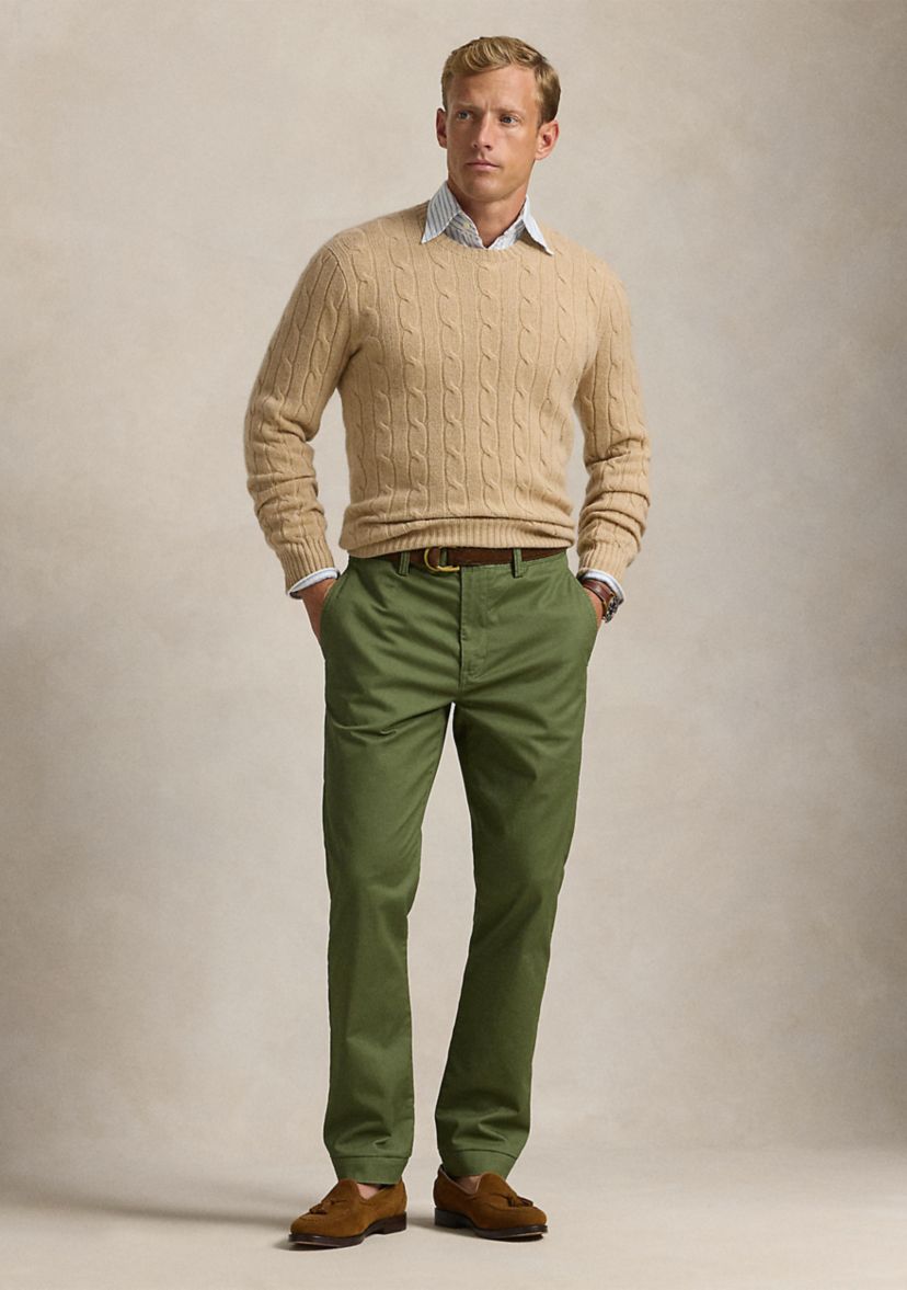 Stretch Straight Fit Washed Chino Pants 