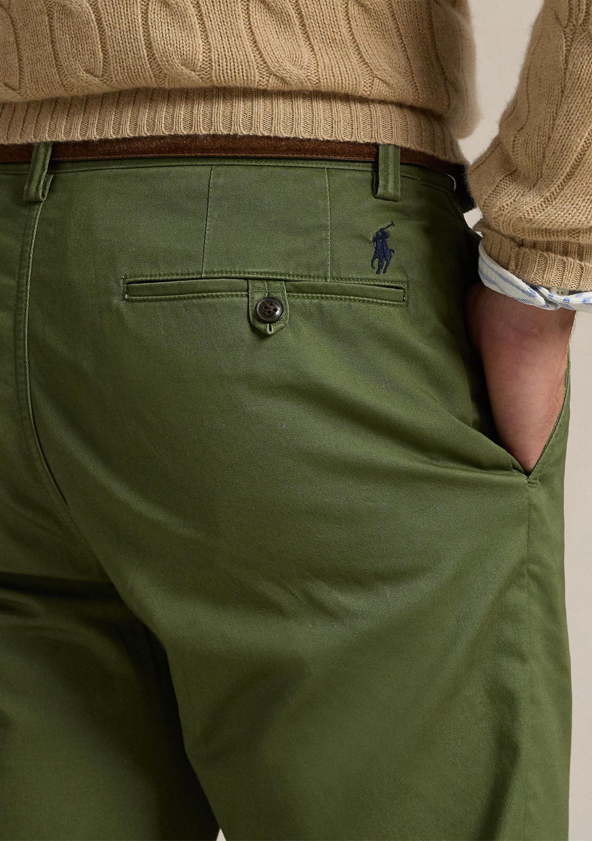Stretch Straight Fit Washed Chino Pants 