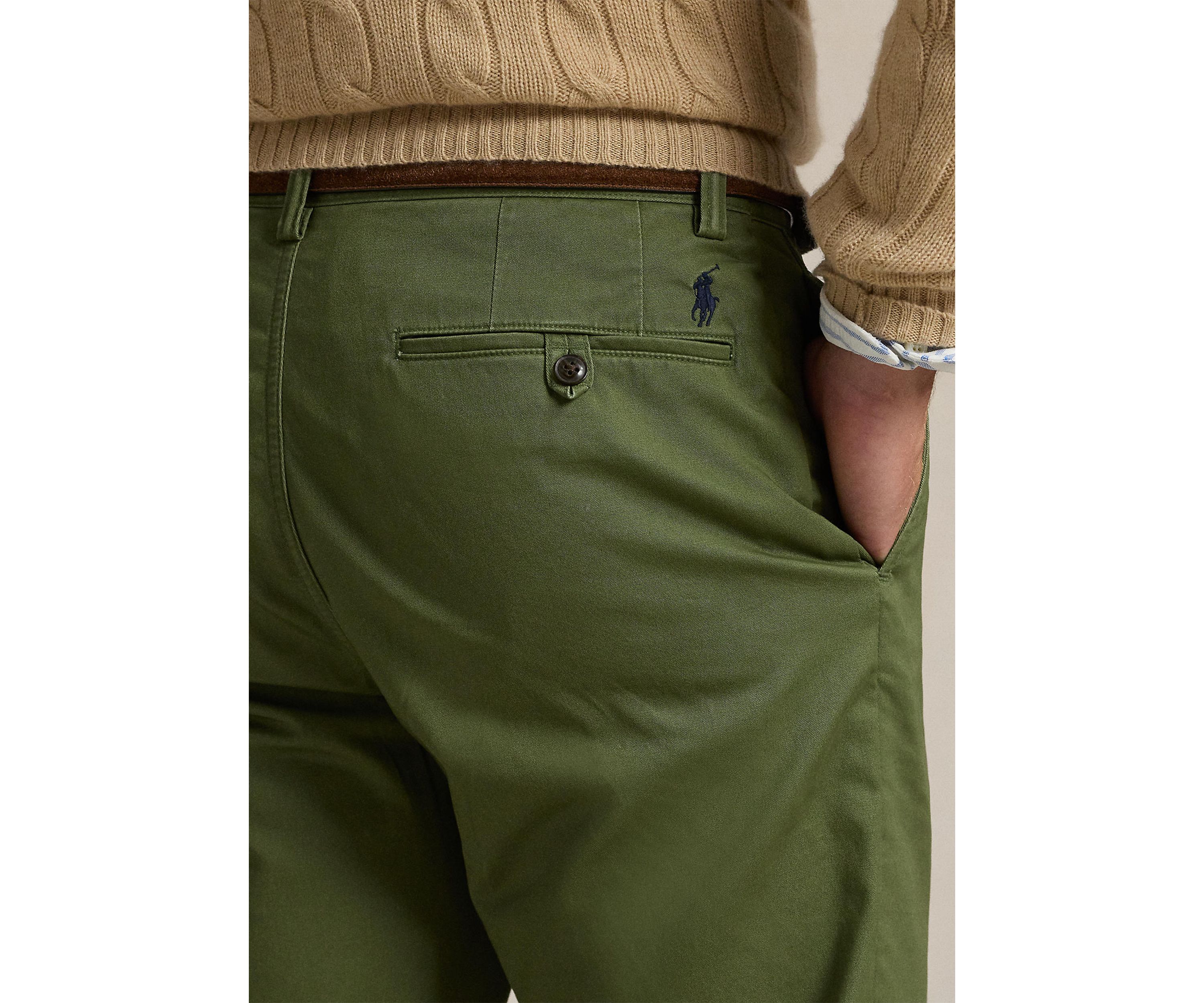 Stretch Straight Fit Washed Chino Pants 