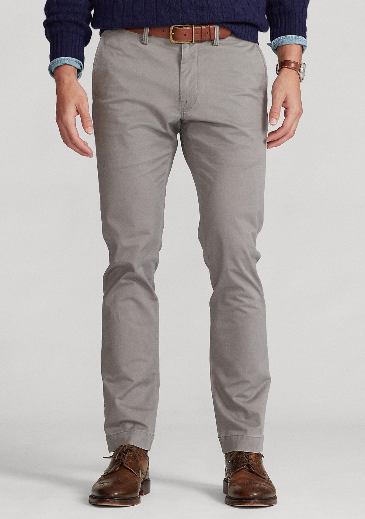 Washed Stretch Slim Fit Chino Pants