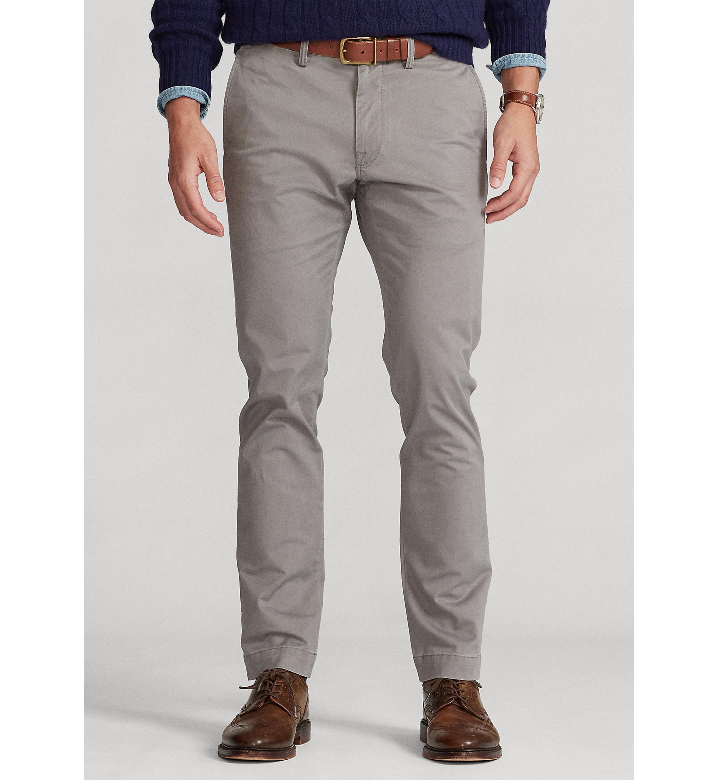 Washed Stretch Slim Fit Chino Pants