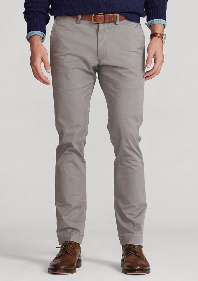 Washed Stretch Slim Fit Chino Pants