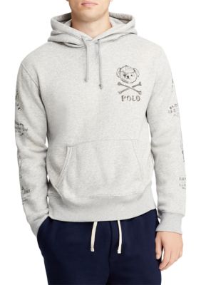 polo bear pile fleece hoodie