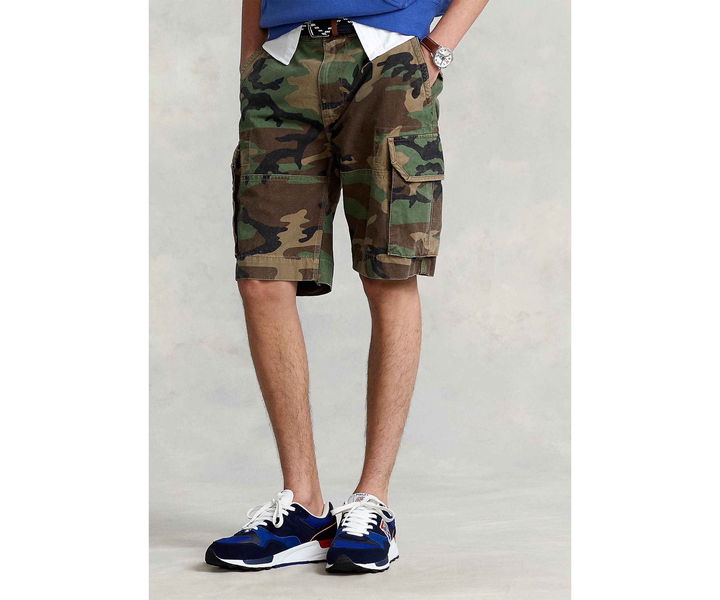 Relaxed Fit Camo Cargo Shorts