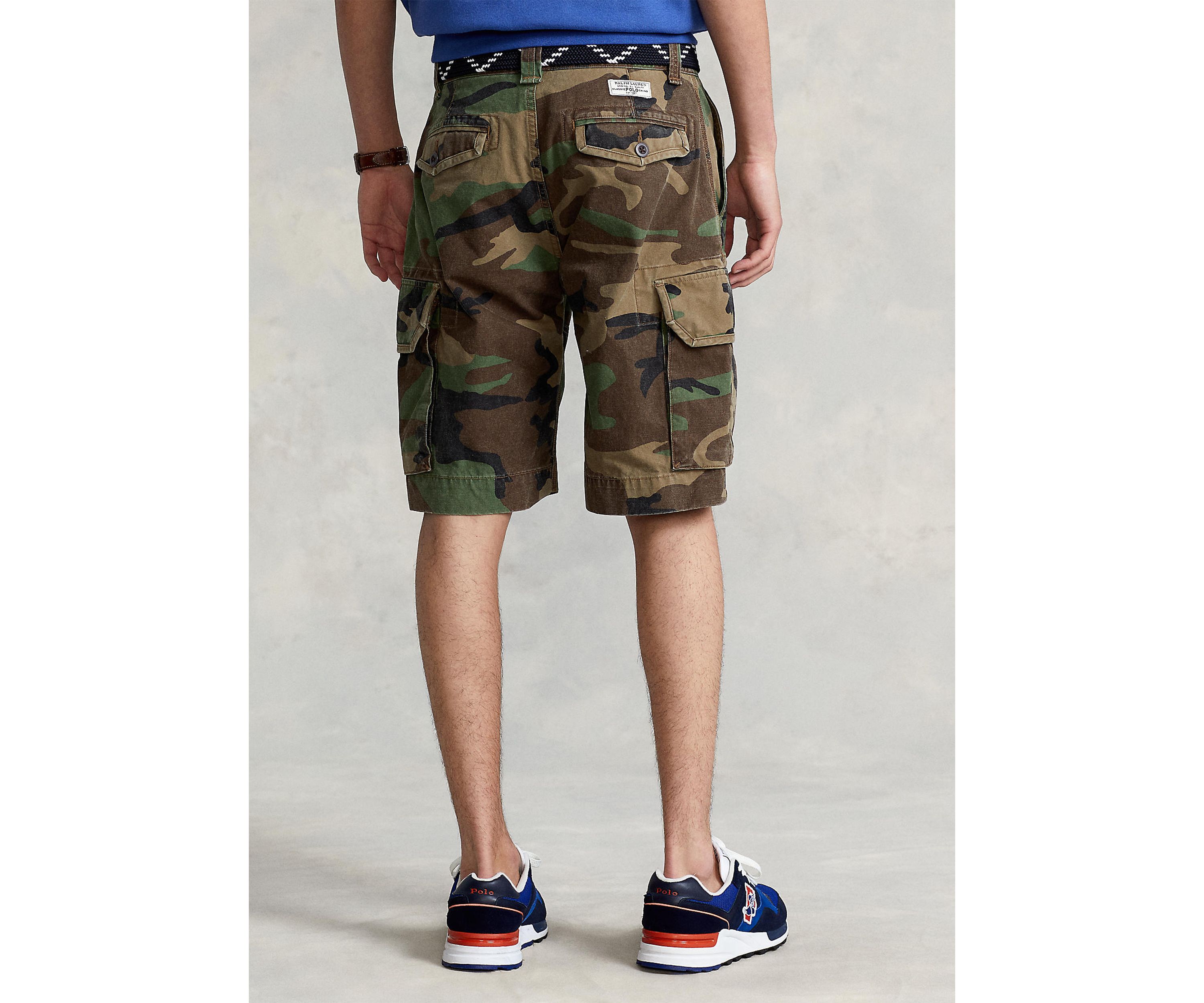 Relaxed Fit Camo Cargo Shorts
