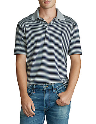 Classic Fit Striped Performance Polo Shirt