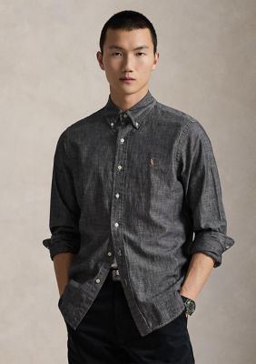 Polo Ralph Lauren Men's Classic Fit Chambray Shirt, Grey, 2XL