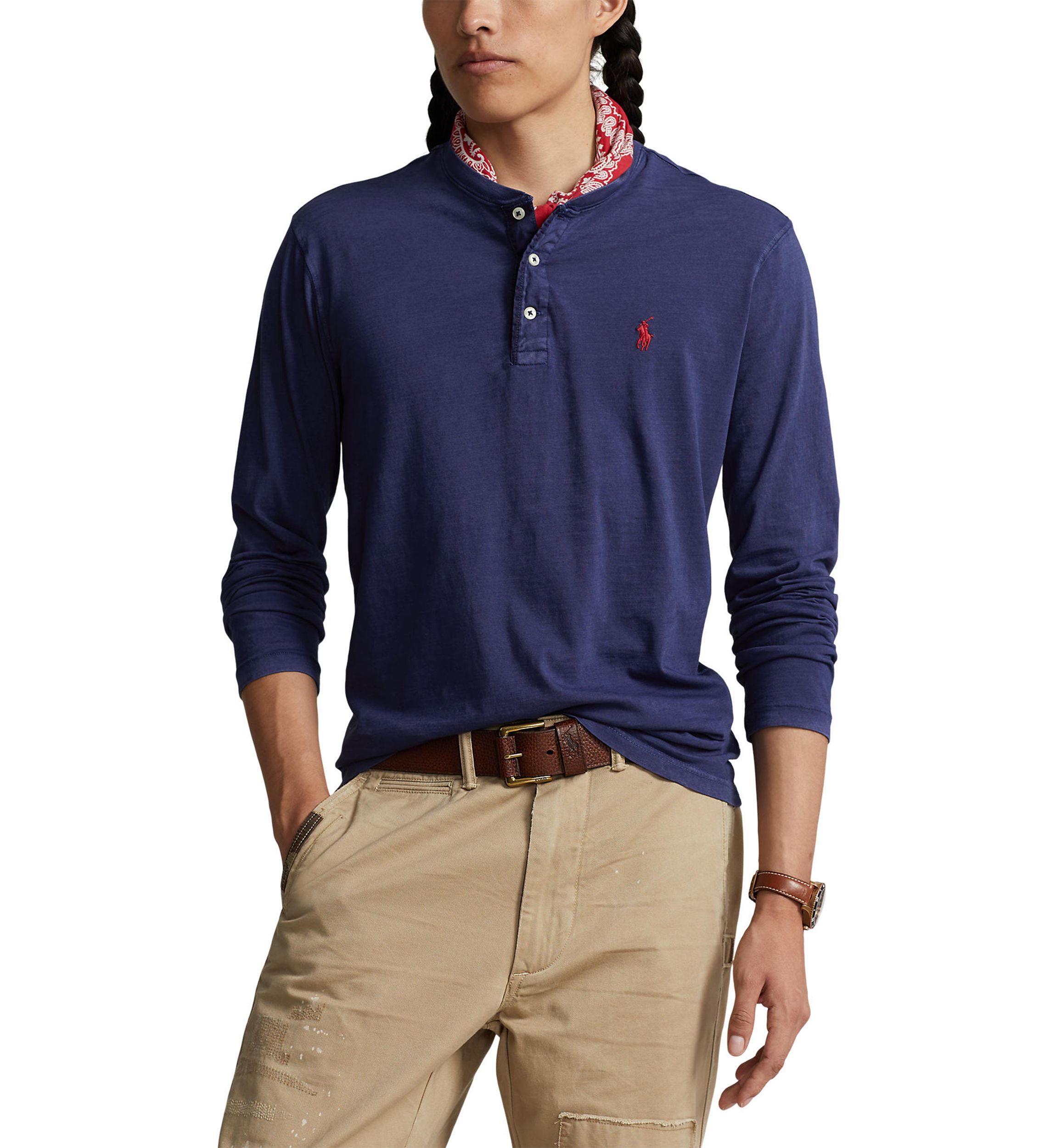 Slub Jersey Henley Shirt