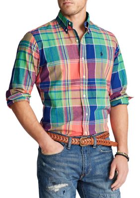 Polo ralph lauren classic fit hot sale madras shirt