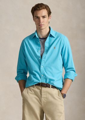 Polo Ralph Lauren Garment-Dyed Oxford Shirt, Blue, Small