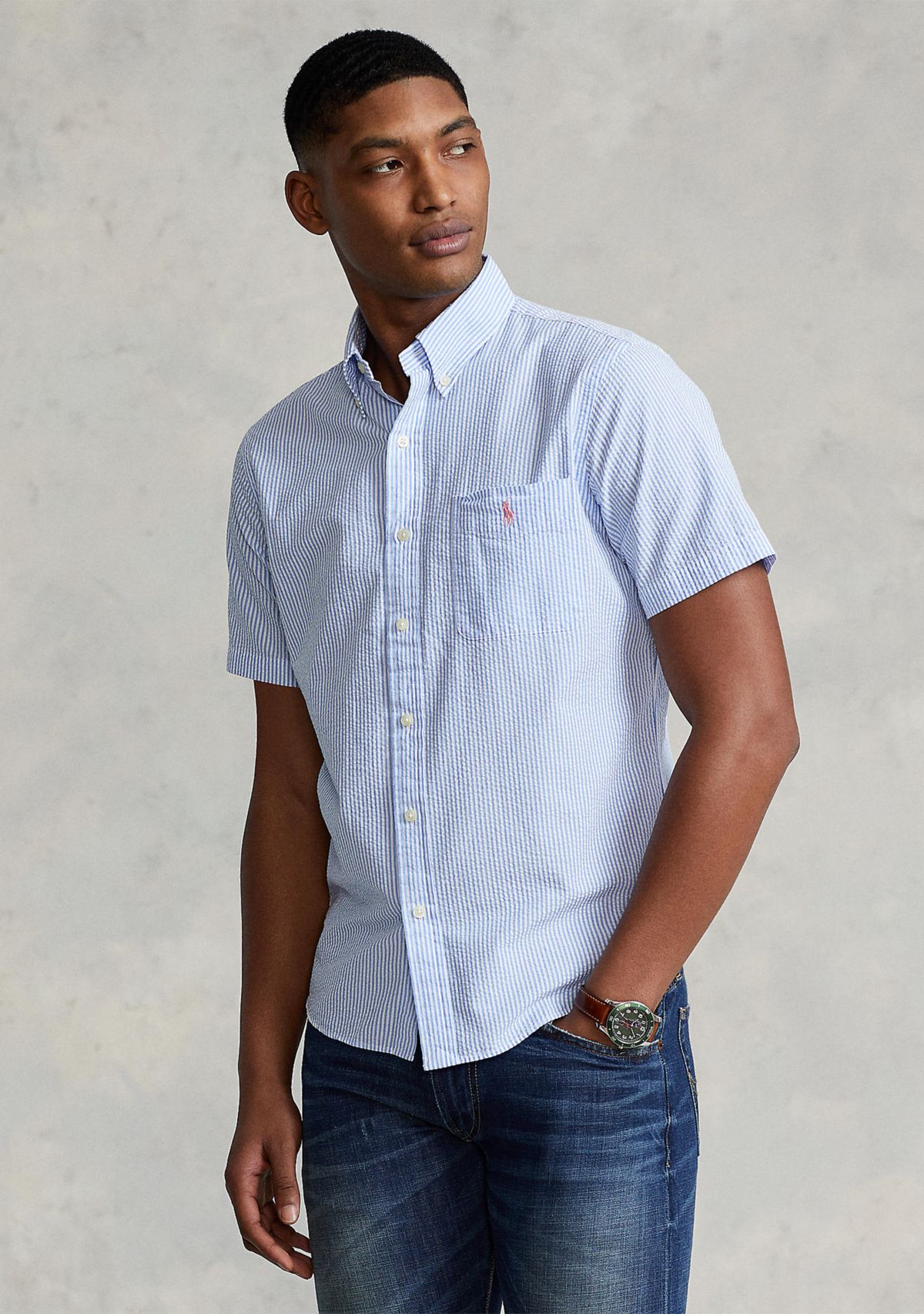 RL Prepster Classic Fit Seersucker Shirt