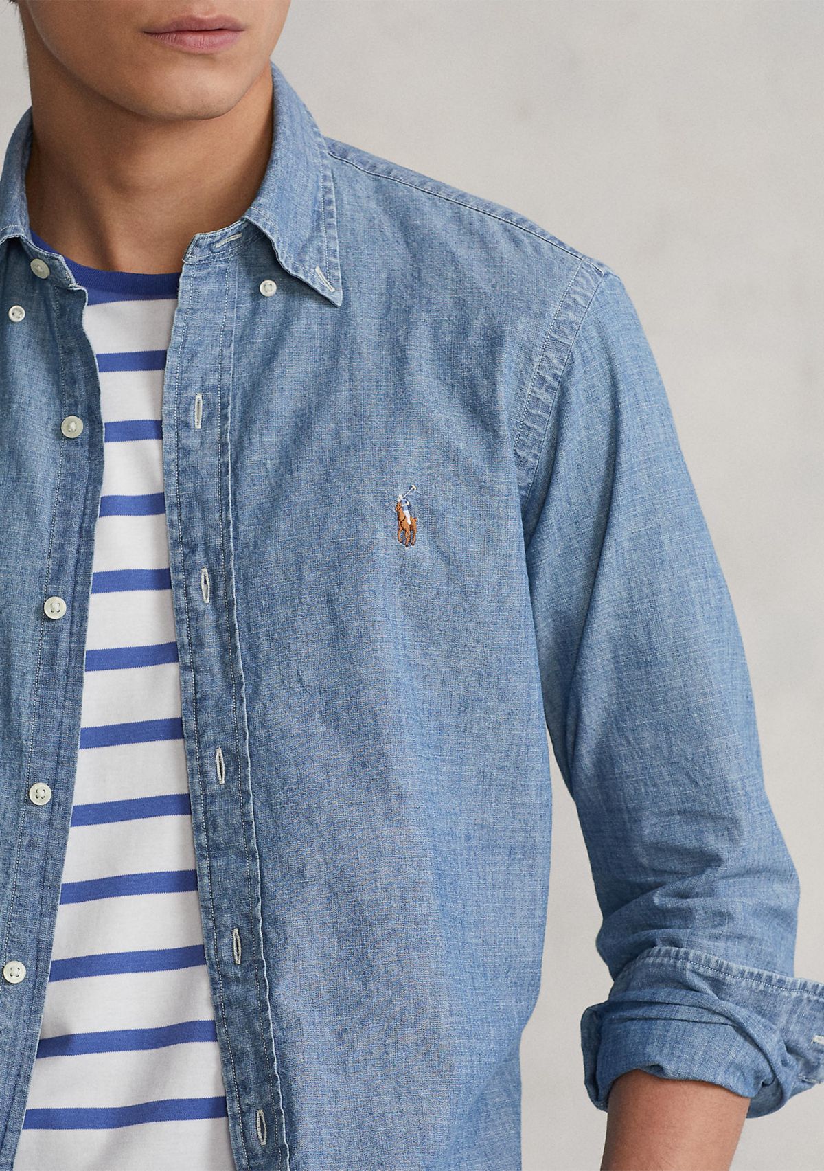 Classic Fit Indigo Chambray Shirt	