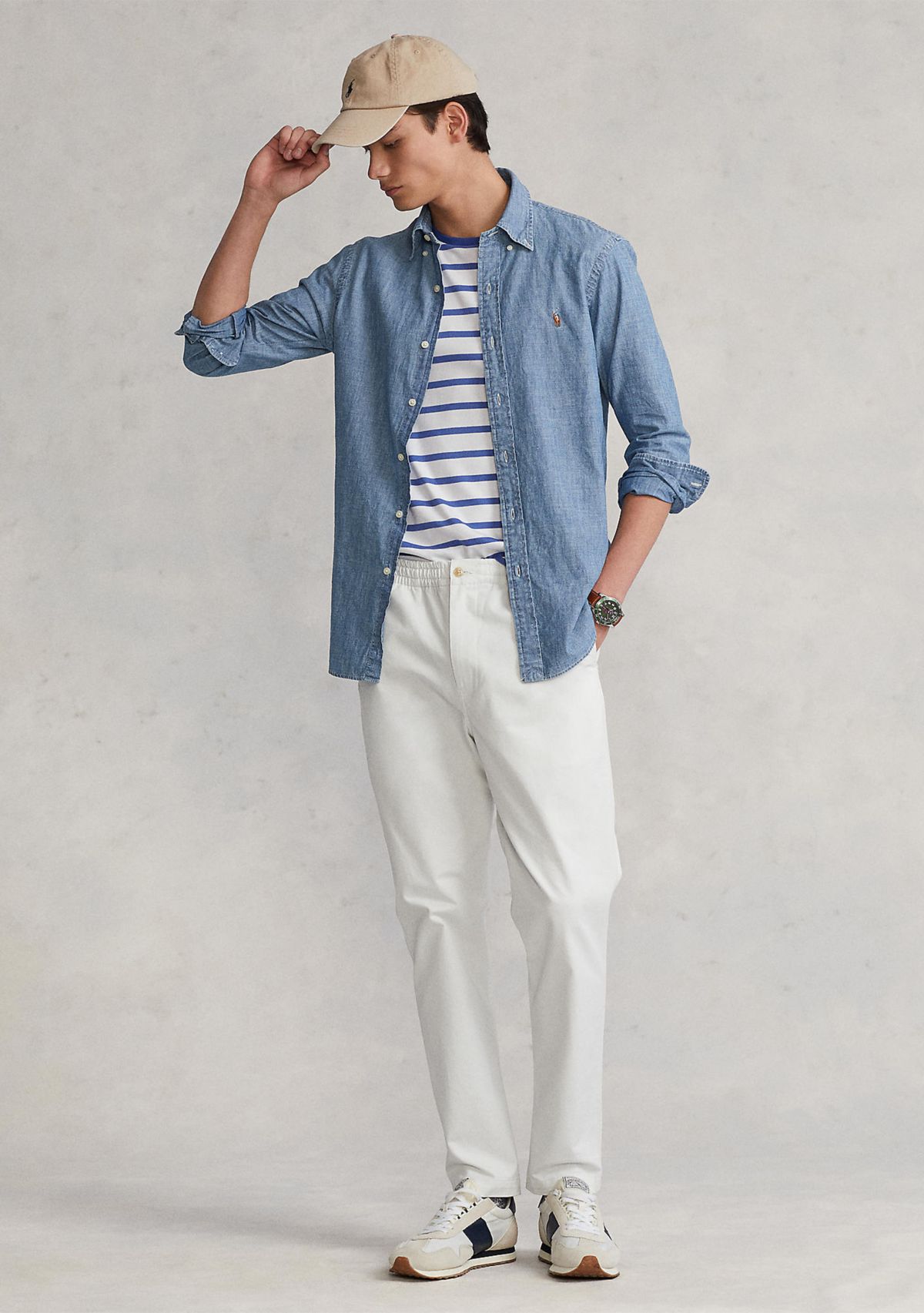 Classic Fit Indigo Chambray Shirt	