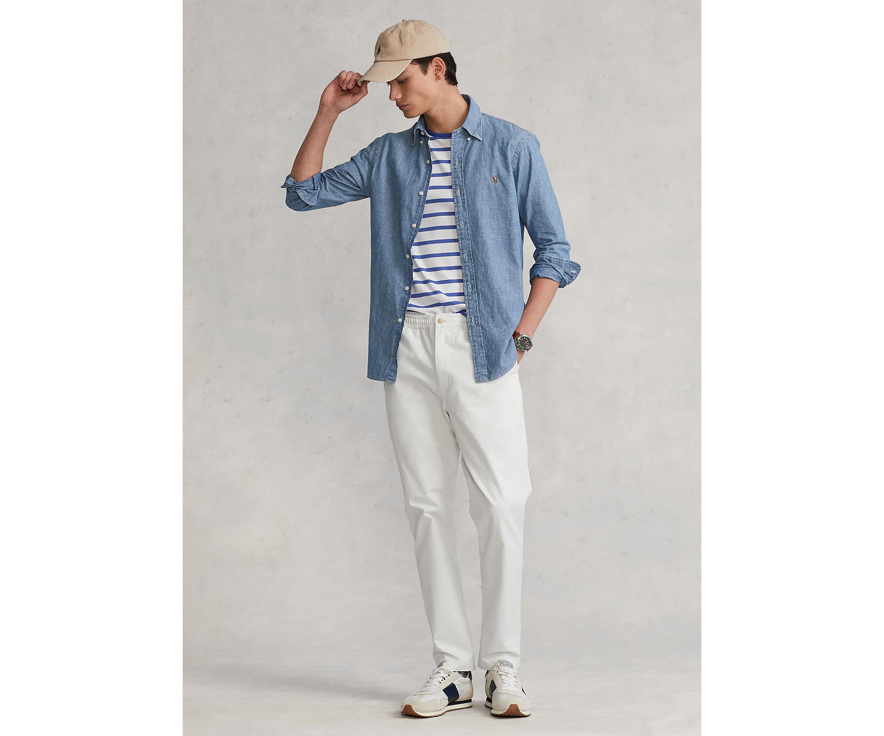 Classic Fit Indigo Chambray Shirt	