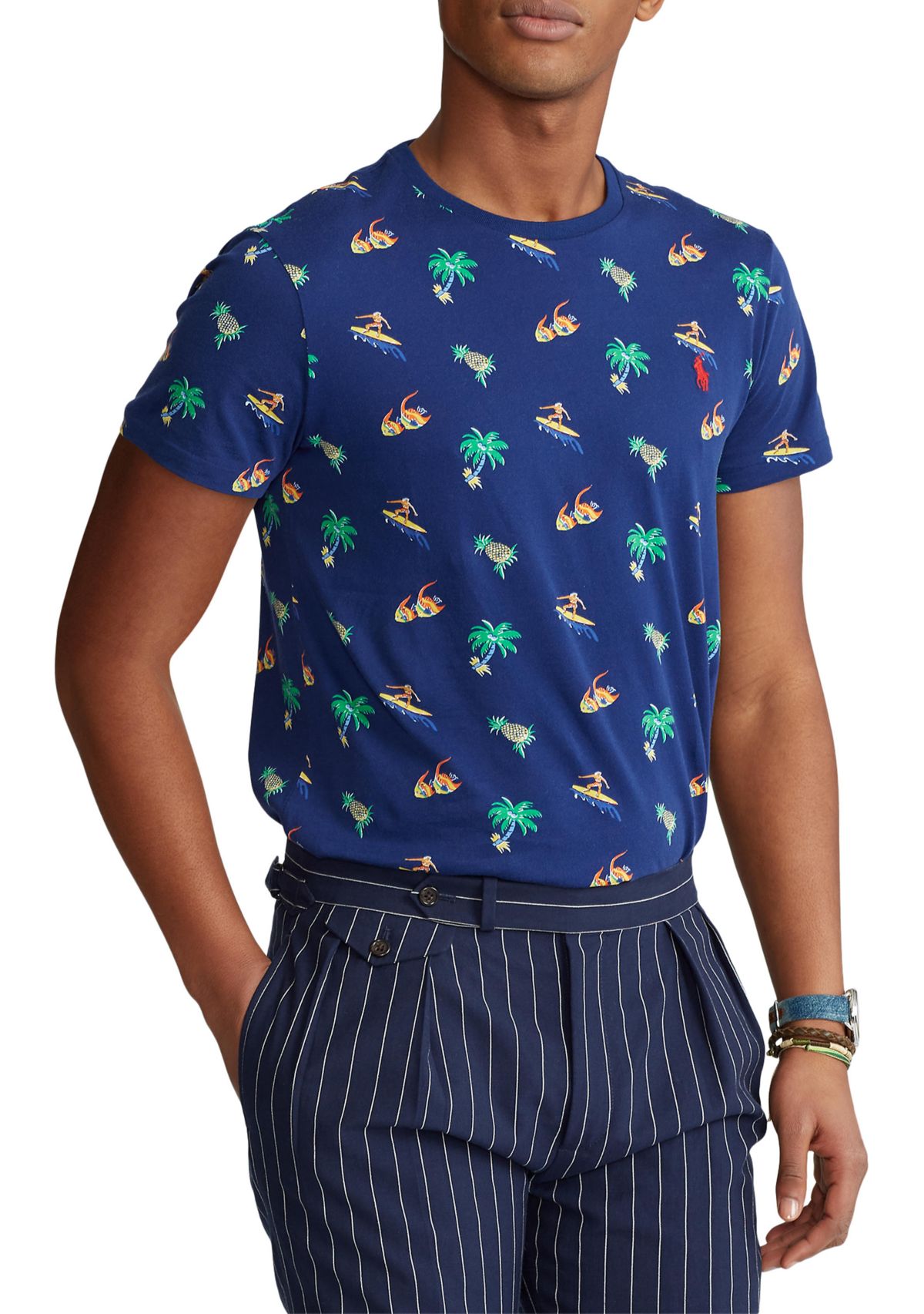 Classic Fit Tropical-Print T-Shirt	