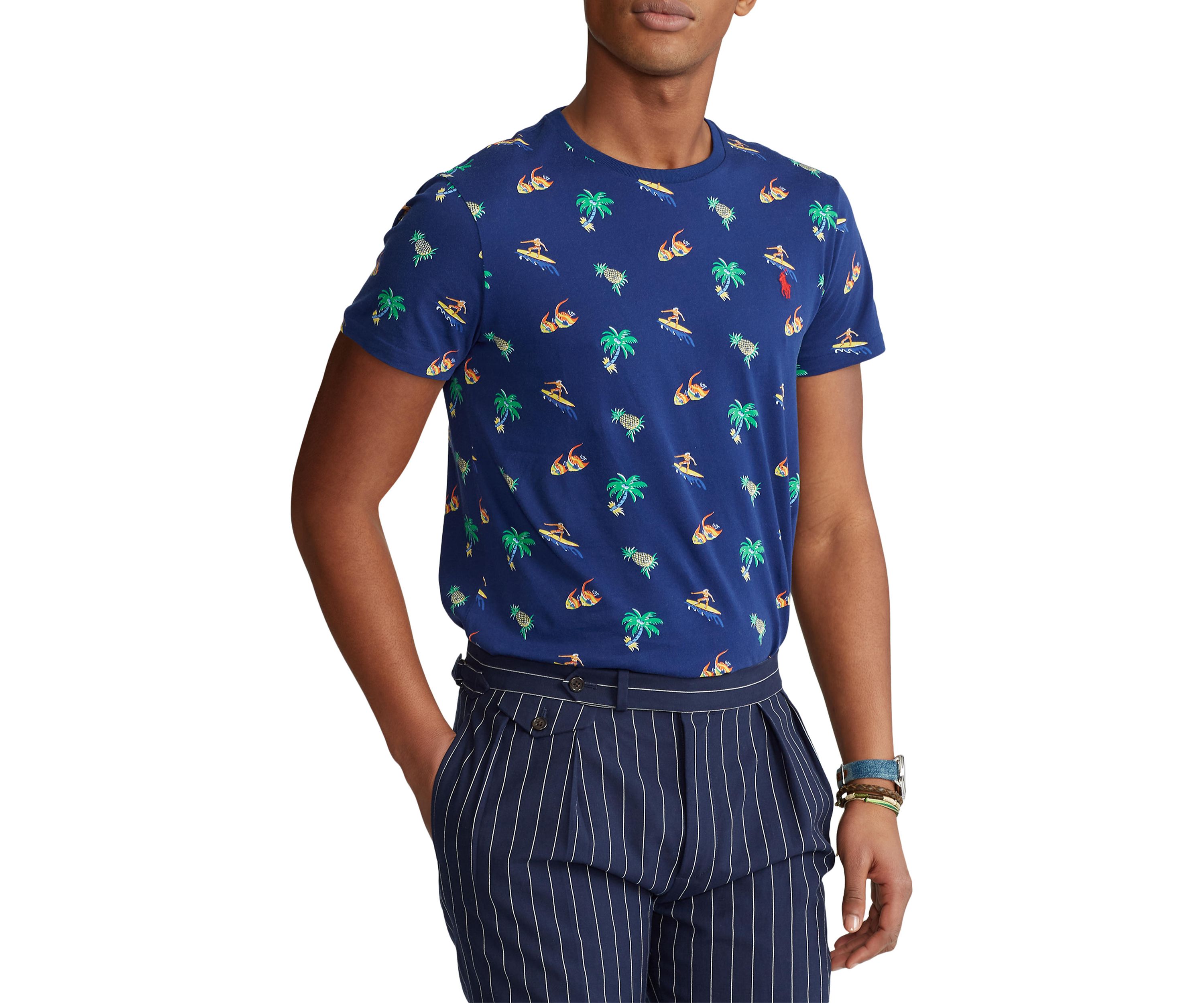 Classic Fit Tropical-Print T-Shirt	