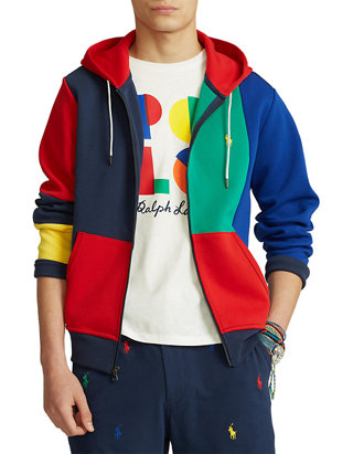 Color Blocked Double Knit Hoodie