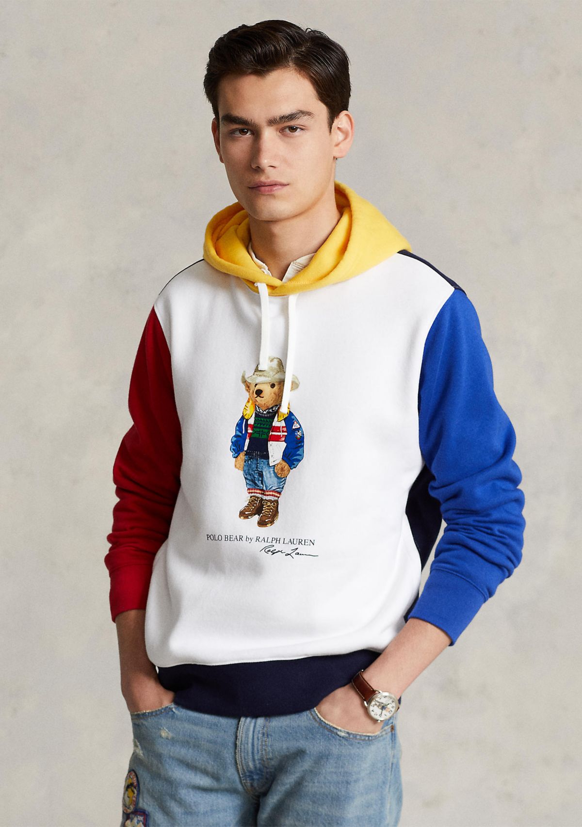 Polo Bear Color-Blocked Fleece Hoodie