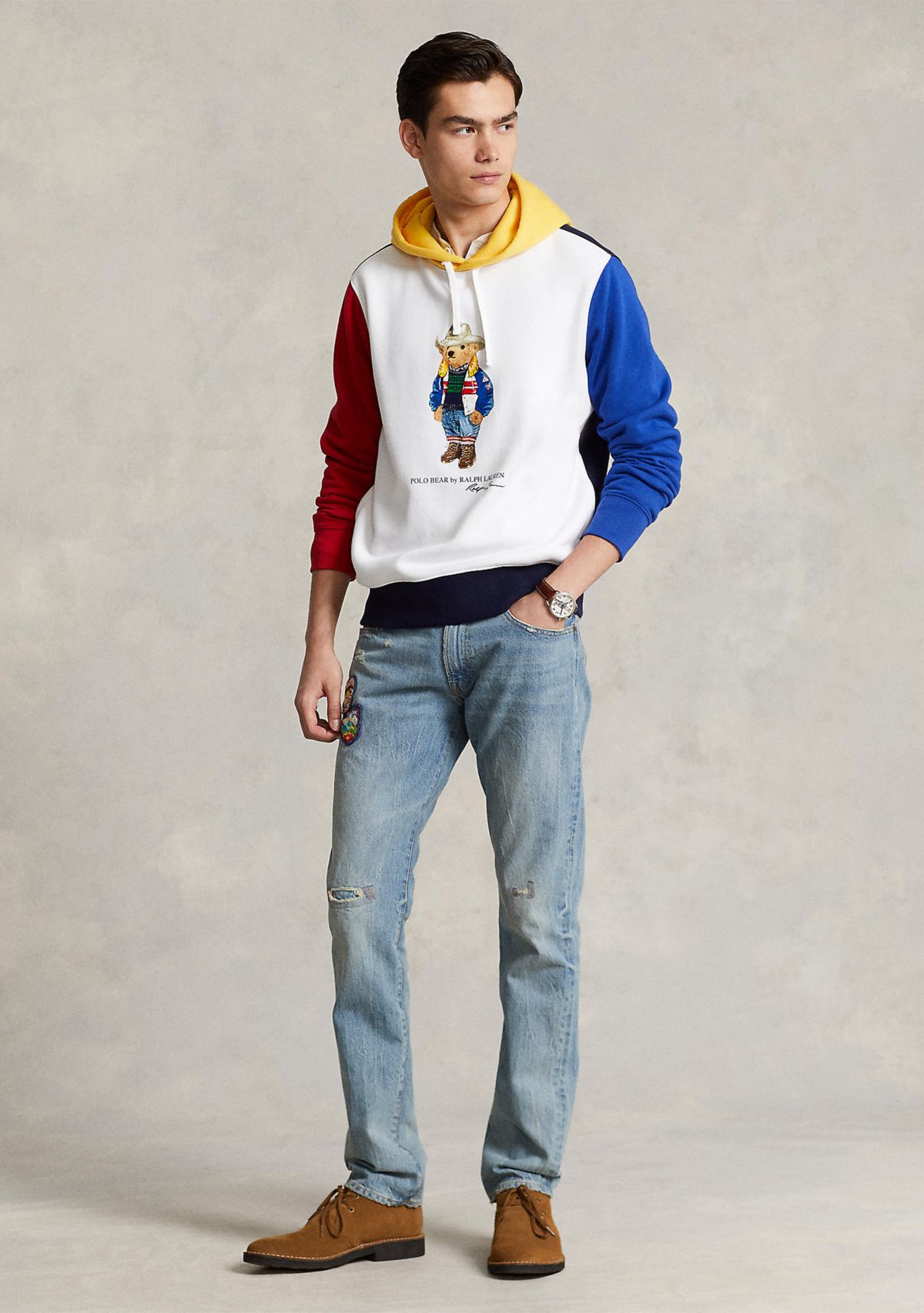Polo Bear Color-Blocked Fleece Hoodie