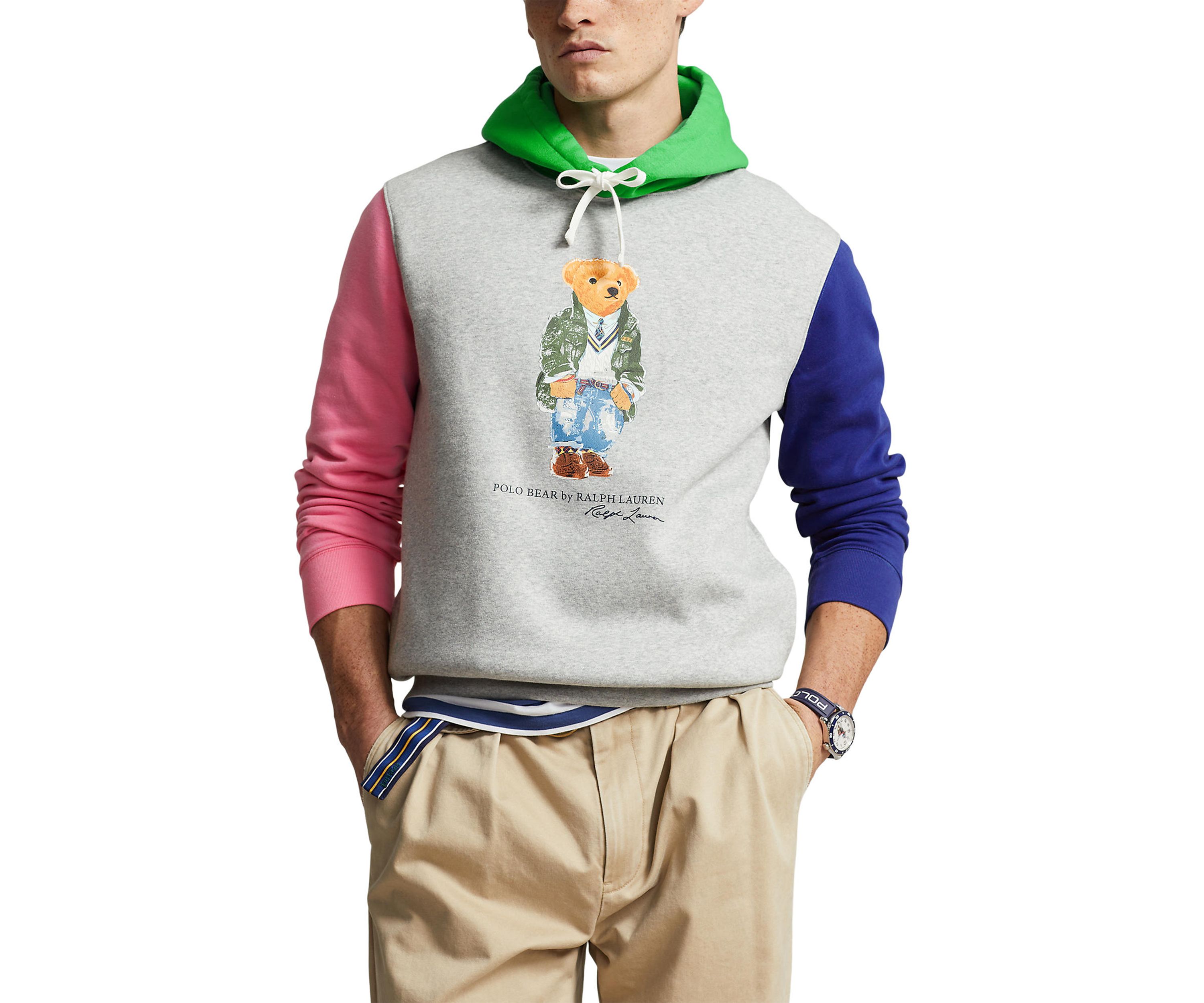 Polo Bear Color Blocked Fleece Hoodie