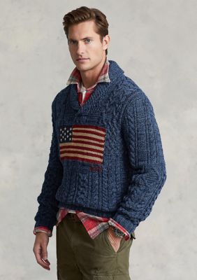 Polo Ralph Lauren Aran Knit Flag Sweater | belk