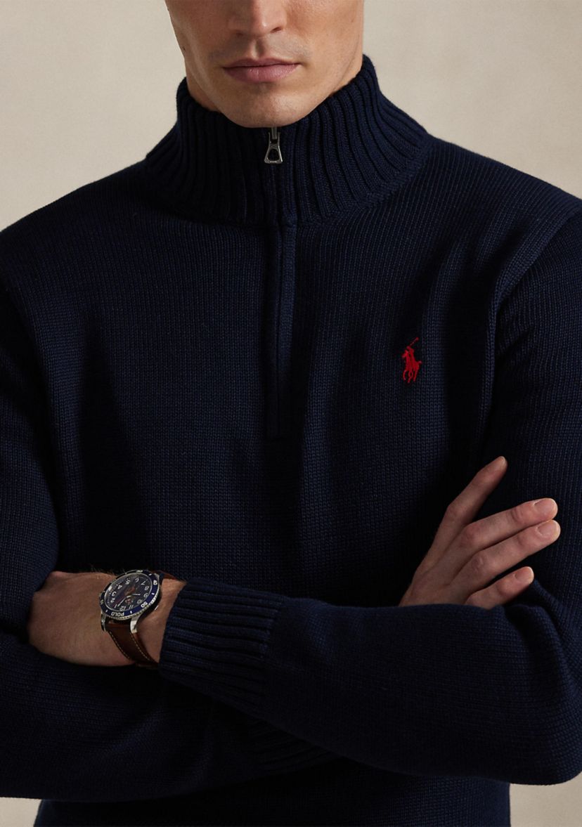 Cotton Quarter-Zip Sweater